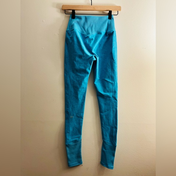 Alo Yoga Bright Aqua Heather Alosoft Lounge Leggings teal XS - Picture 2 of 6